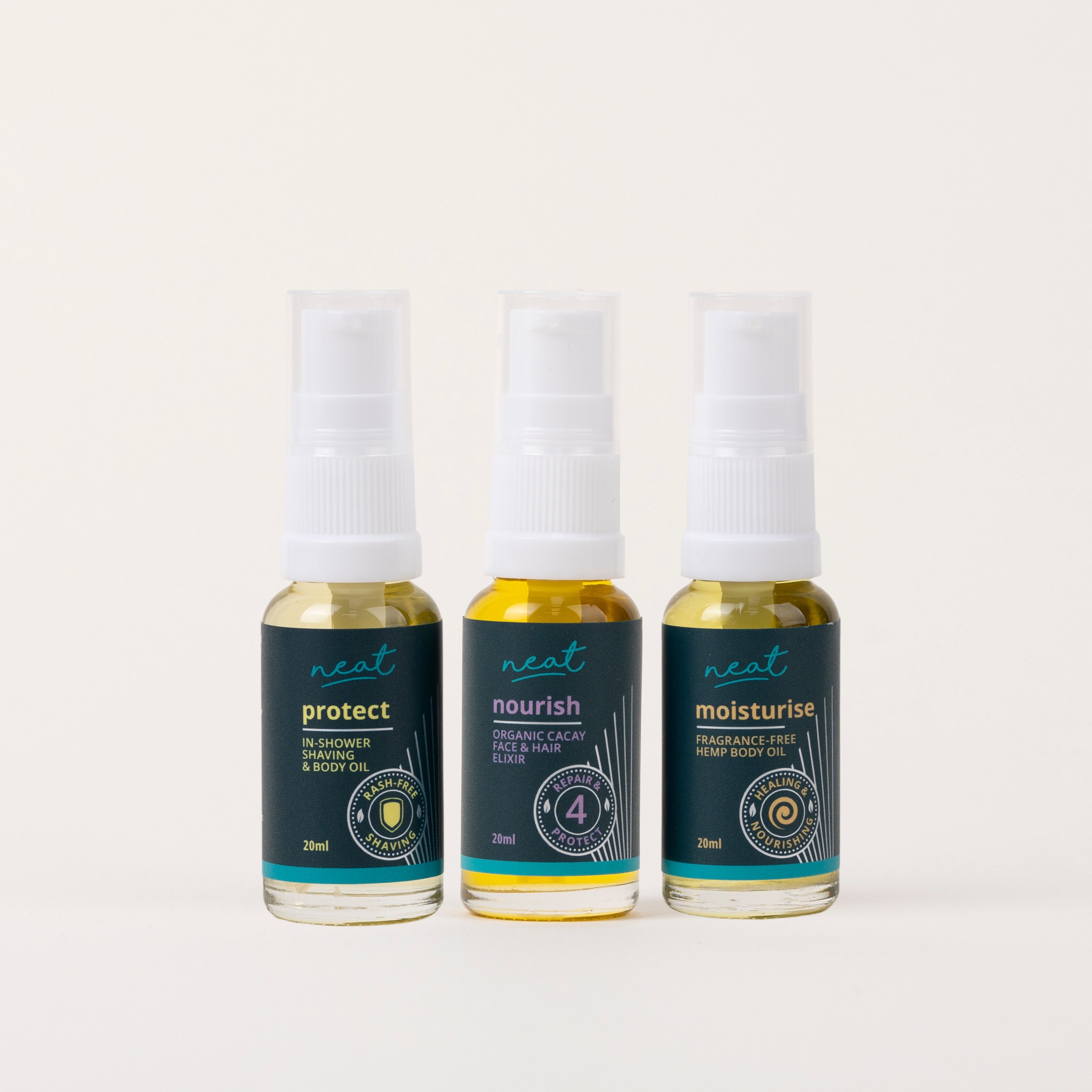 Mini Skincare Sample Oil Set of 3 - 100% Natural